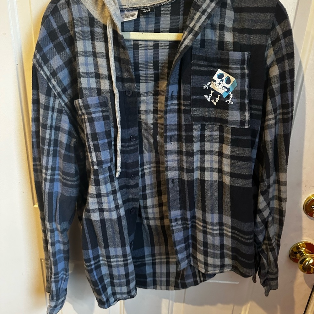 Blue Plaid Shirt Jacket